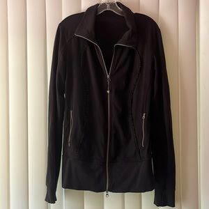 Lululemon Black Zip-Up Ruffle Jacket 12